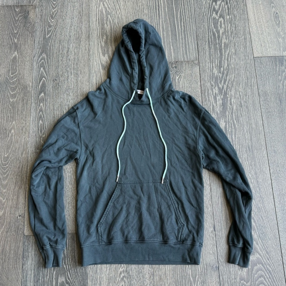 Daydreamer Hooded Sweatshirt with Ombre Drawstrings in Gray Size XS